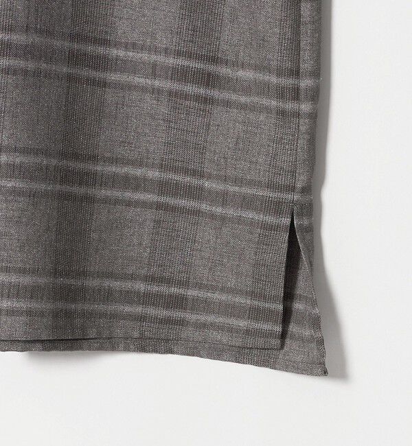 UNITED ARROWS「チェック バンドカラー フレンチスリーブ シャツ ‐ウォッシャブル‐」|シャツ・ブラウス|