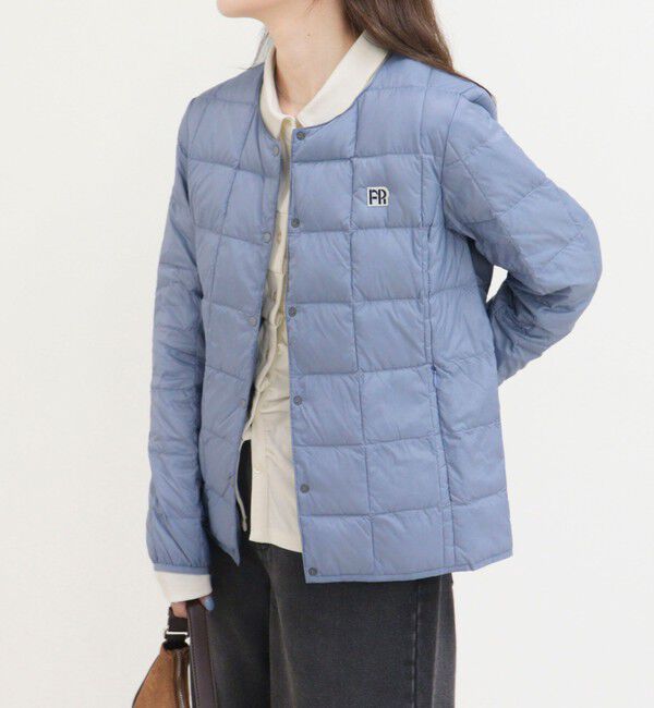 fredy emue「《別注》【TAION/タイオン】CREW NECK BUTTON DOWN JKT ダウンジャケット」|ダウン|ブルー
