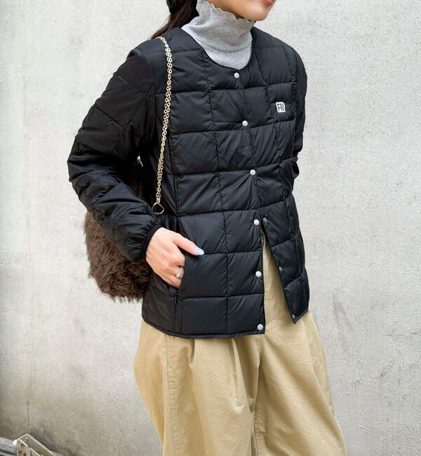 fredy emue「《別注》【TAION/タイオン】CREW NECK BUTTON DOWN JKT ダウンジャケット」|ダウン|ブラック