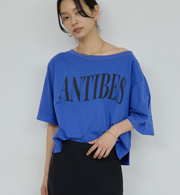  「オフショルロゴカットソー」|Tシャツ・カットソー|