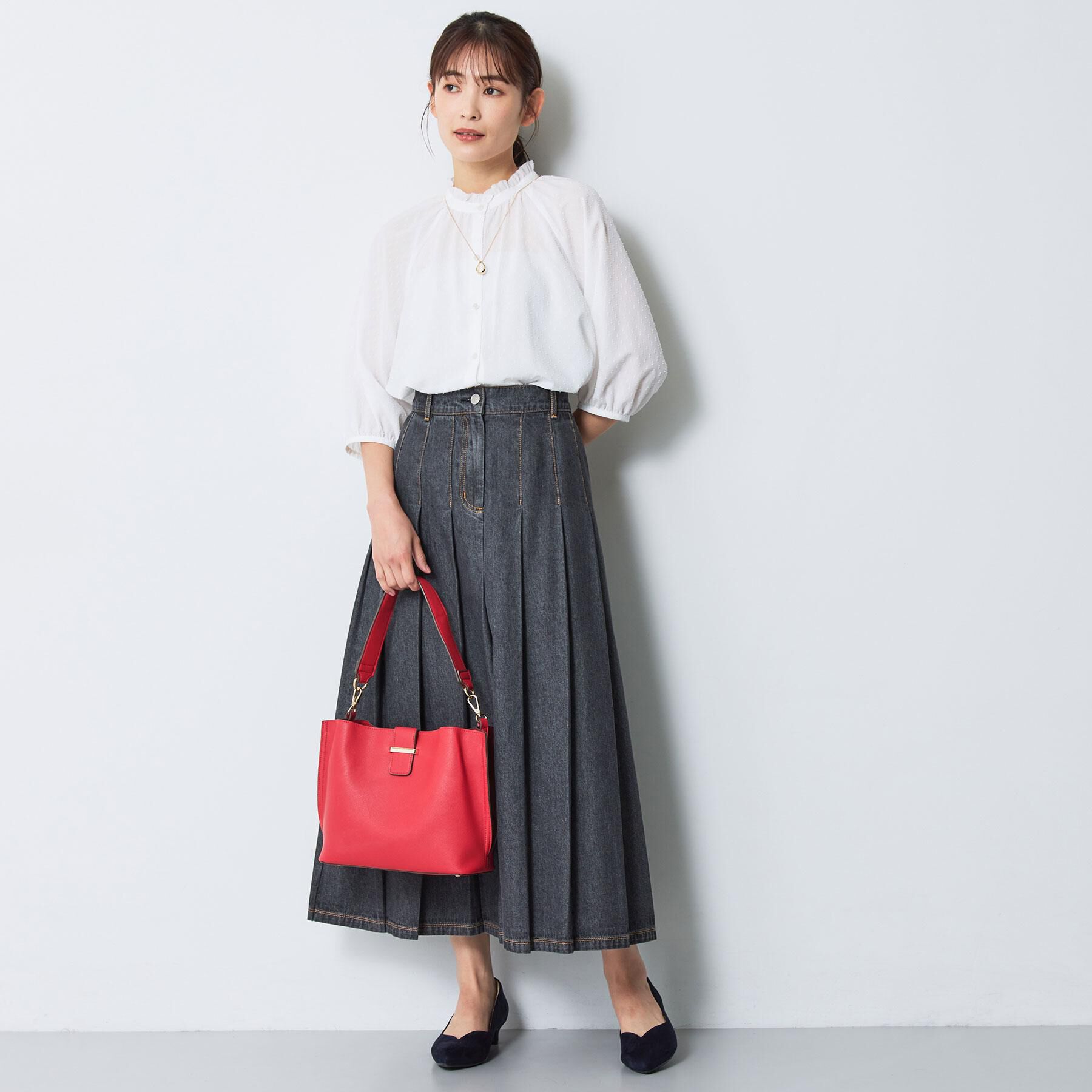 Reflect「【手洗い可】プリーツデニムスカート」|スカート|