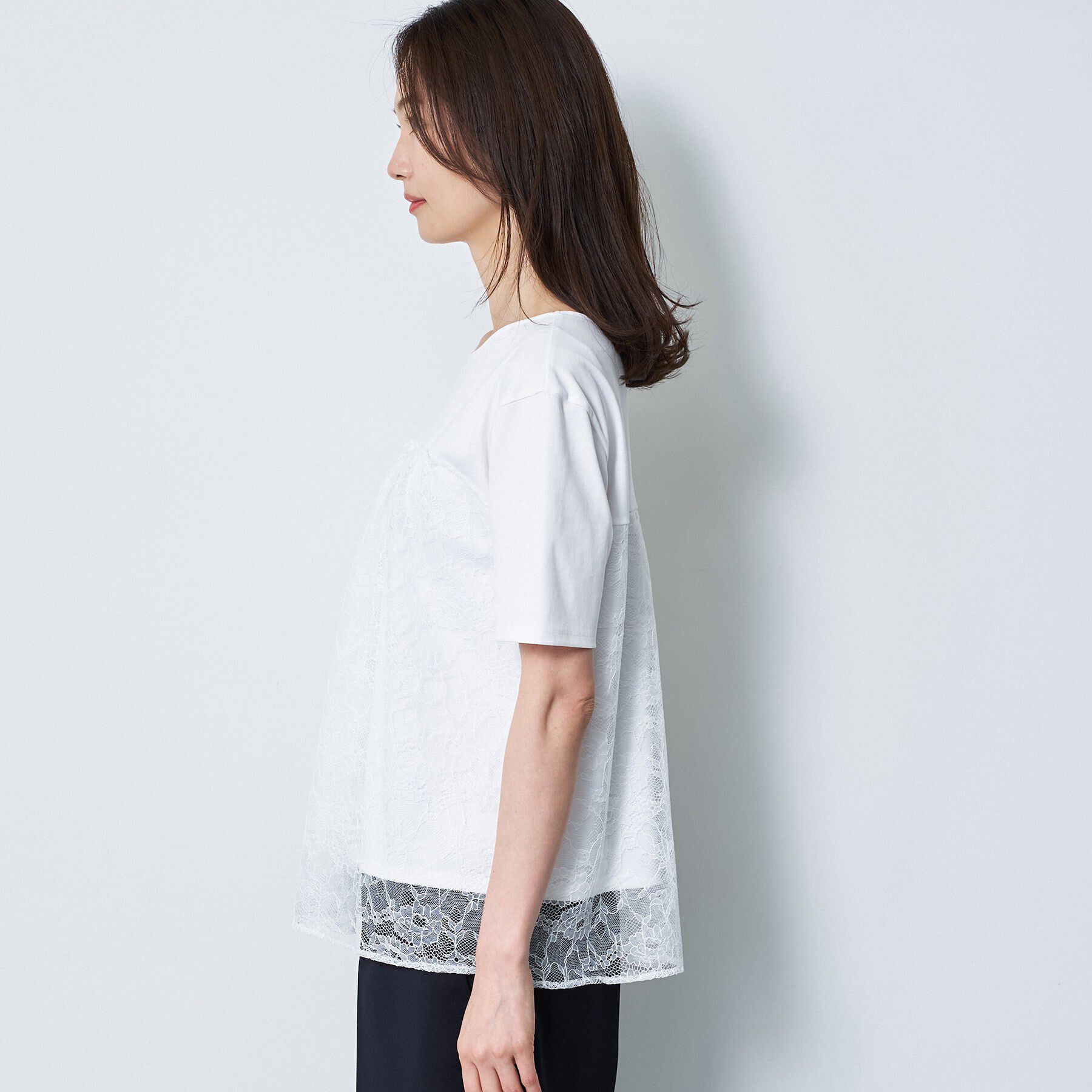 Reflect「【UVカット／接触冷感／手洗い可】ラッセルレースプルオーバー」|Tシャツ・カットソー|