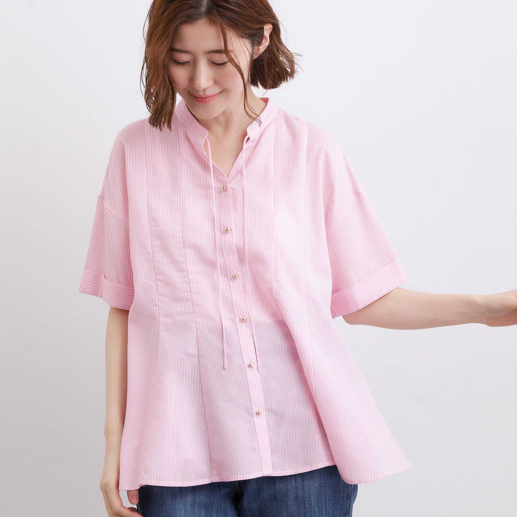 grove「【洗濯機OK・ひんやり】さらっと軽やか、夏のフレアシャツ」|シャツ・ブラウス|