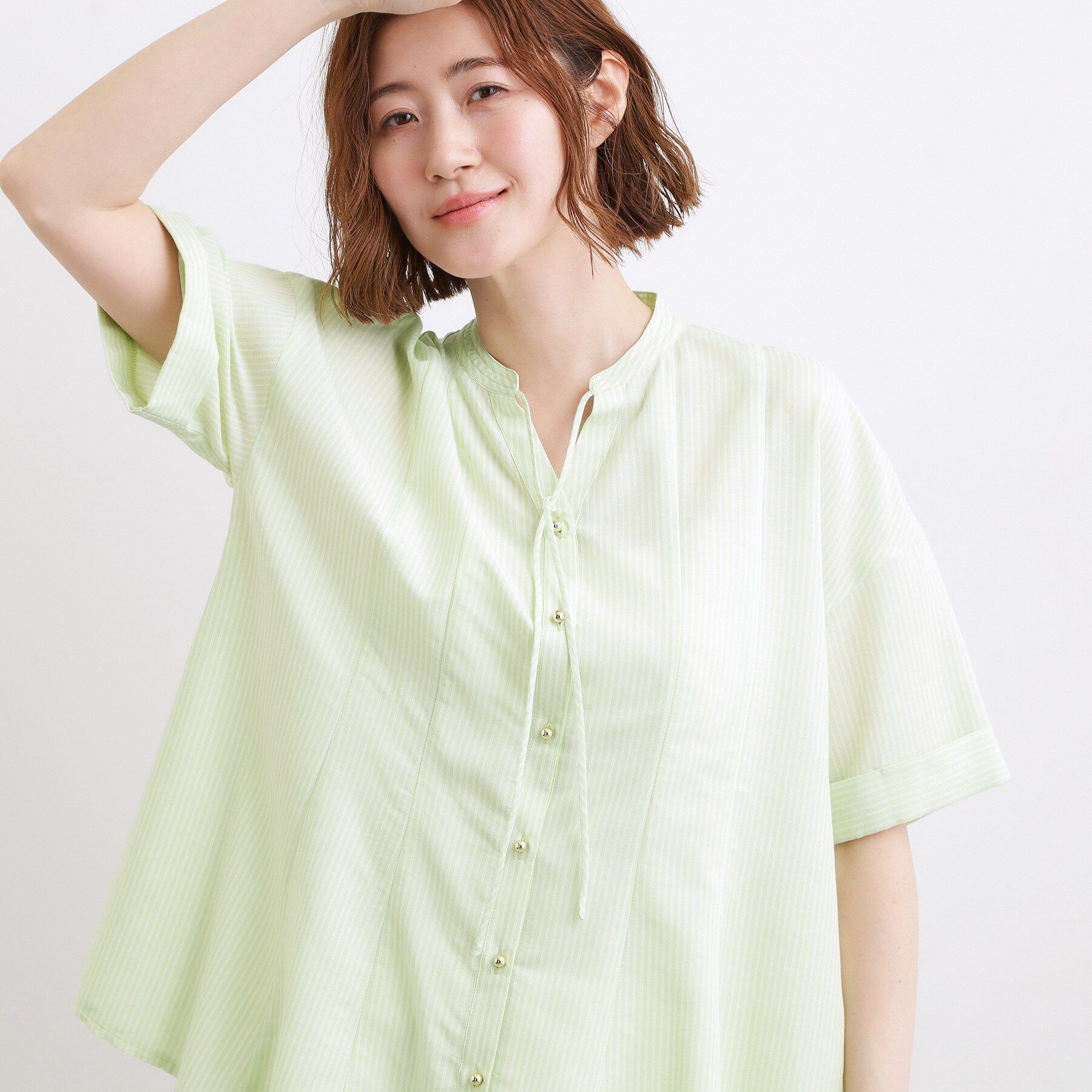 grove「【洗濯機OK・ひんやり】さらっと軽やか、夏のフレアシャツ」|シャツ・ブラウス|