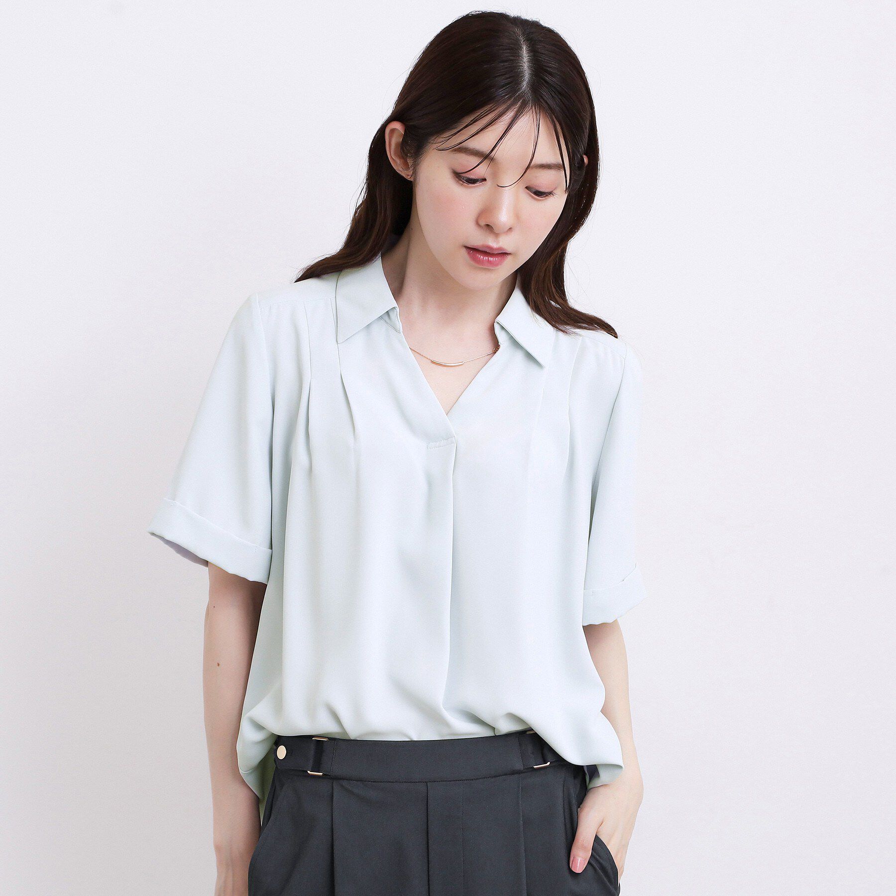 grove「半袖になって再登場！【洗える】チャーム付きマルチWAYボウタイブラウス」|シャツ・ブラウス|