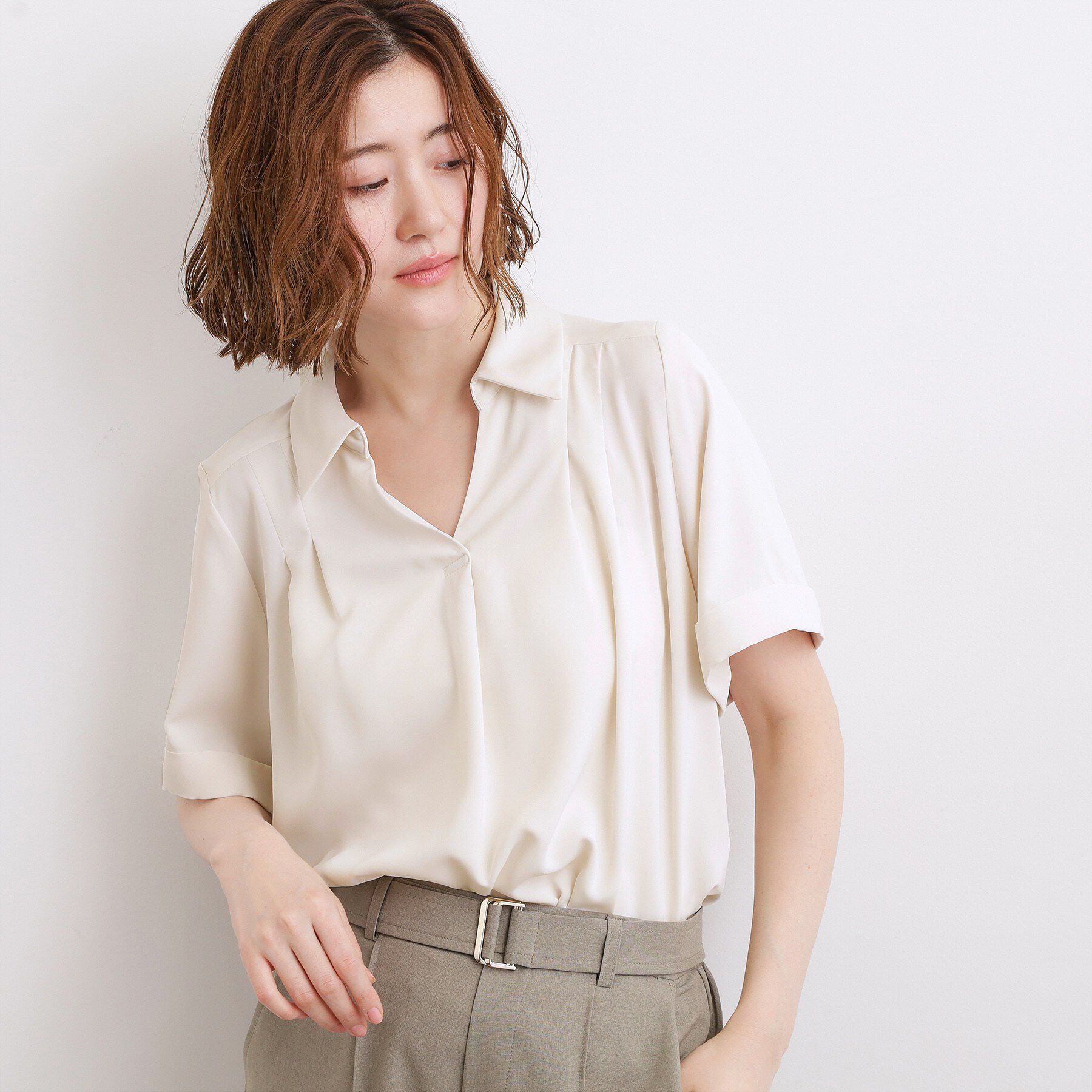 grove「半袖になって再登場！【洗える】チャーム付きマルチWAYボウタイブラウス」|シャツ・ブラウス|