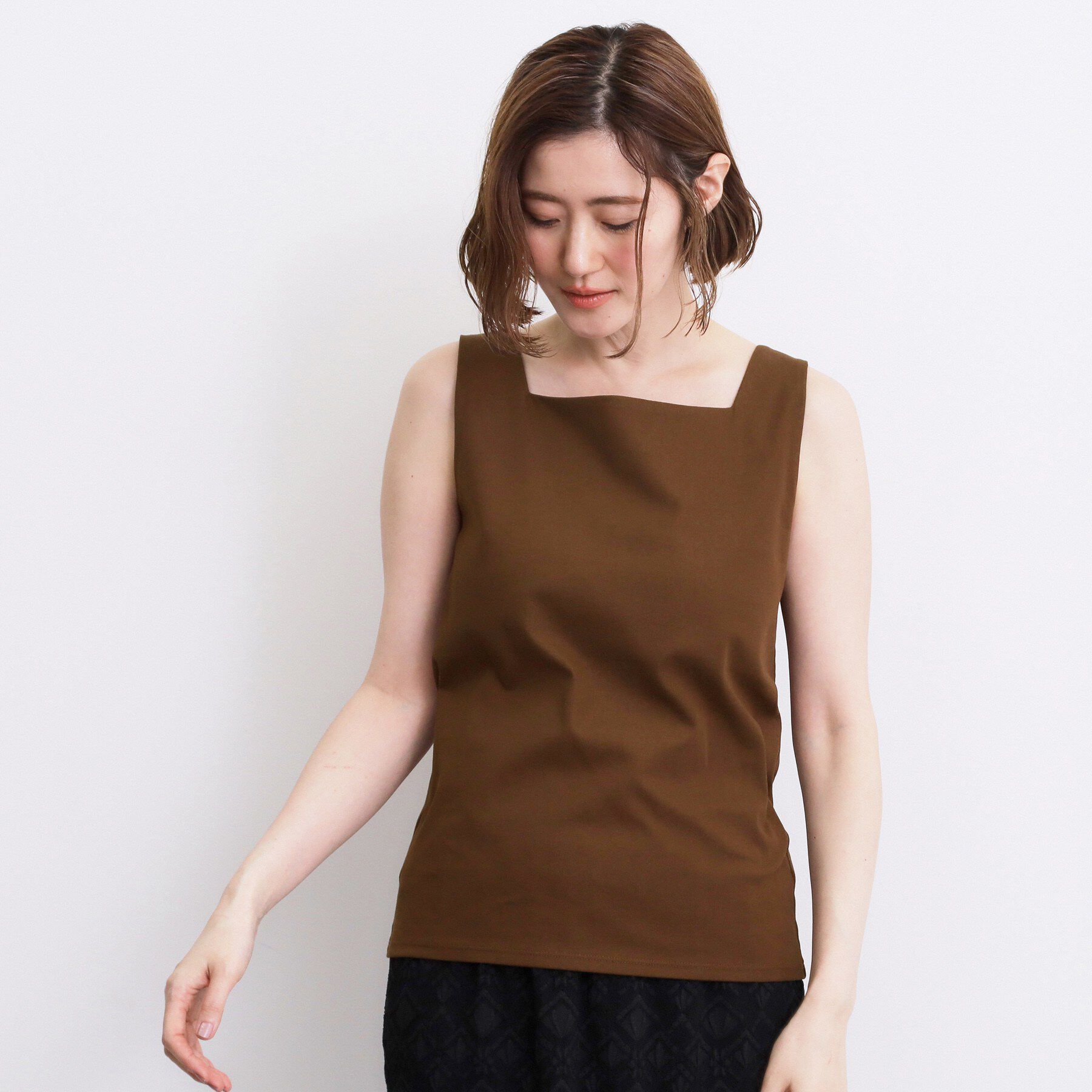 grove「【透けにくい】ダブルフロントタンク」|Tシャツ・カットソー|