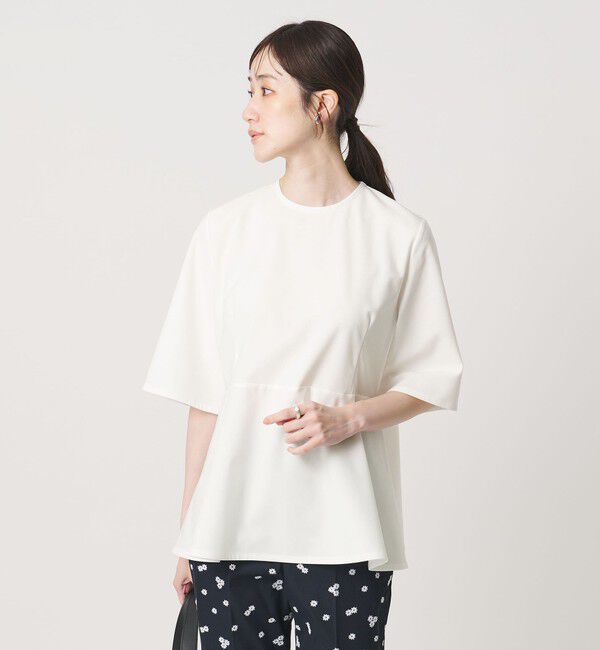 UNITED ARROWS「５分袖 ペプラム Tシャツ ‐吸水速乾‐」|Tシャツ・カットソー|