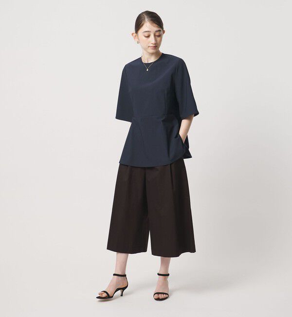 UNITED ARROWS「５分袖 ペプラム Tシャツ ‐吸水速乾‐」|Tシャツ・カットソー|