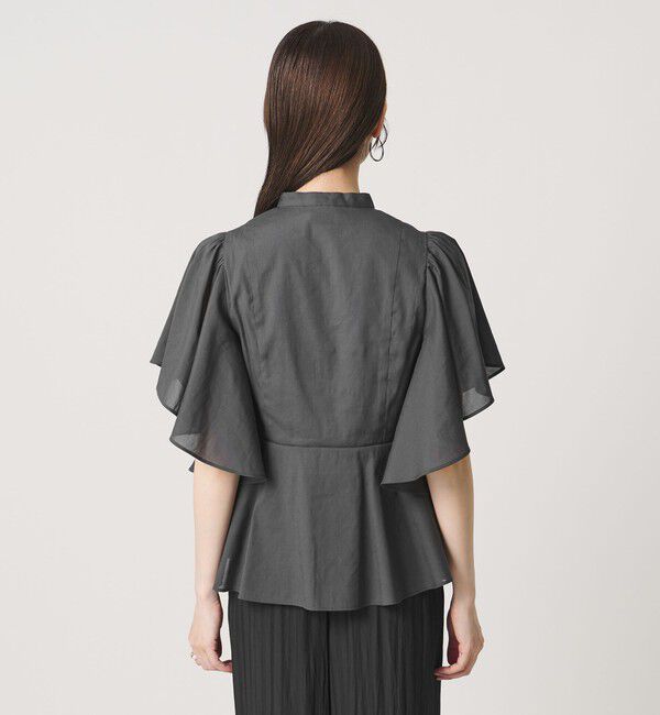 UNITED ARROWS「オーガンジー ペプラム フレア ブラウス ‐ウォッシャブル‐」|シャツ・ブラウス|