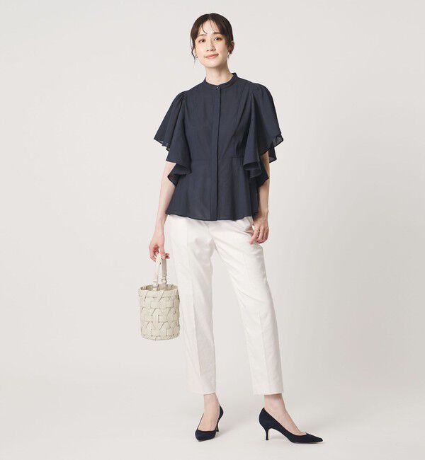 UNITED ARROWS「オーガンジー ペプラム フレア ブラウス ‐ウォッシャブル‐」|シャツ・ブラウス|