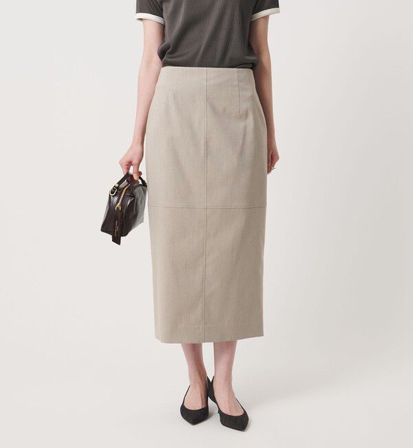 UNITED ARROWS「モク タイト ロングスカート ‐ウォッシャブル‐」|タイト|NATURAL