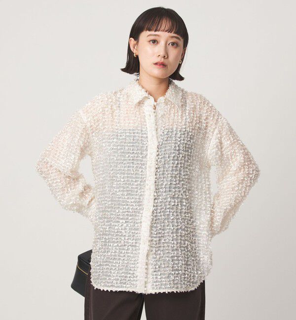 UNITED ARROWS green label relaxing「シアー ジャガード シャツ」|シャツ・ブラウス|
