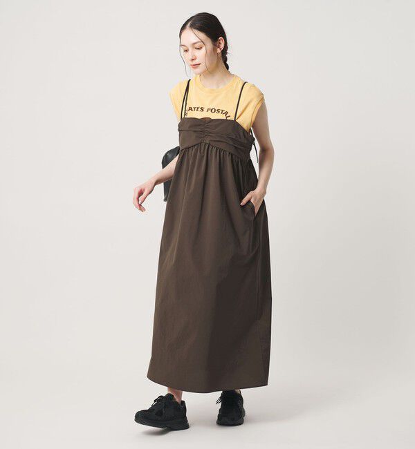 BEAUTY&YOUTH UNITED ARROWS「チェック＆ソリッド キャミソールワンピース ウォッシャブル」|ワンピース|