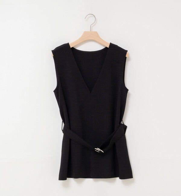 NOLLEY'S「《セットアップ対応》【BECシリーズ】ウォッシャブルリネンライクベルテッドノースリーブブラウス」|ベスト・ジレ|