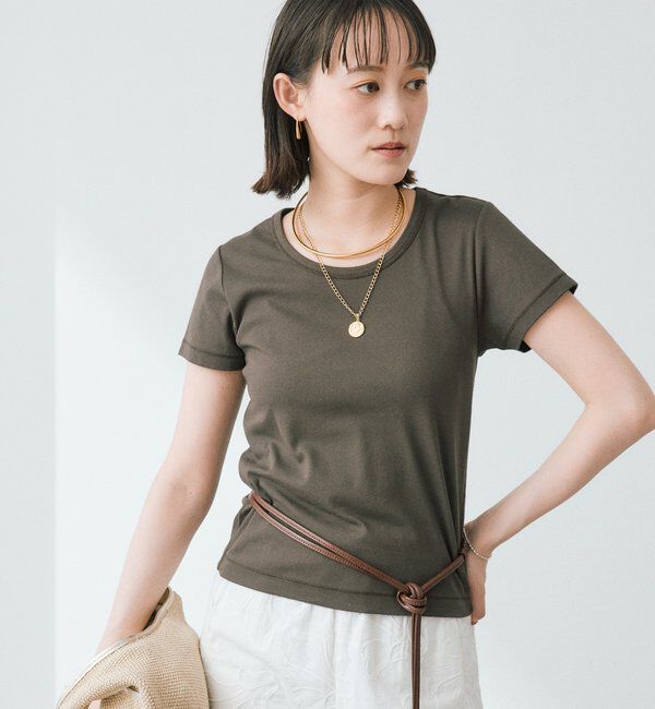  「【すっきり見え】コンパクトフライスTee」|Tシャツ・カットソー|