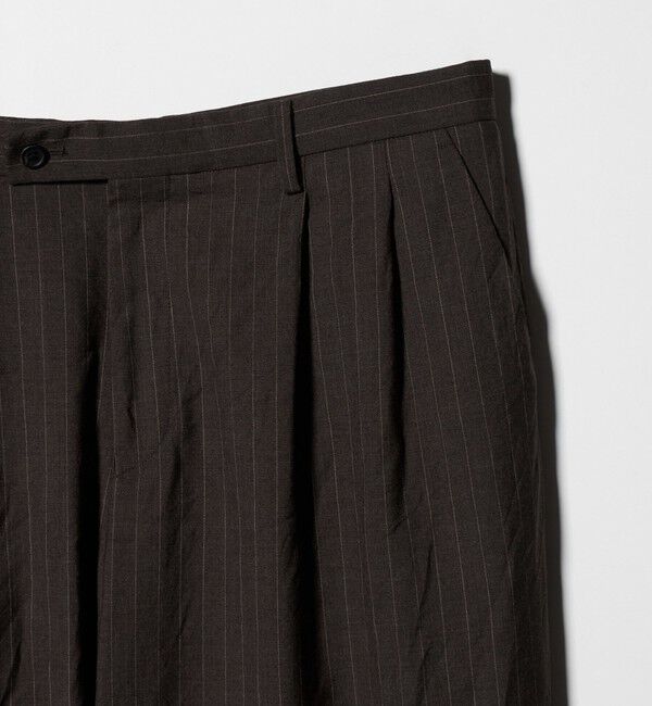 UNITED ARROWS「＜District＞ウォッシュド トロピカルウール 2プリーツ ワイドパンツ」|スラックス|