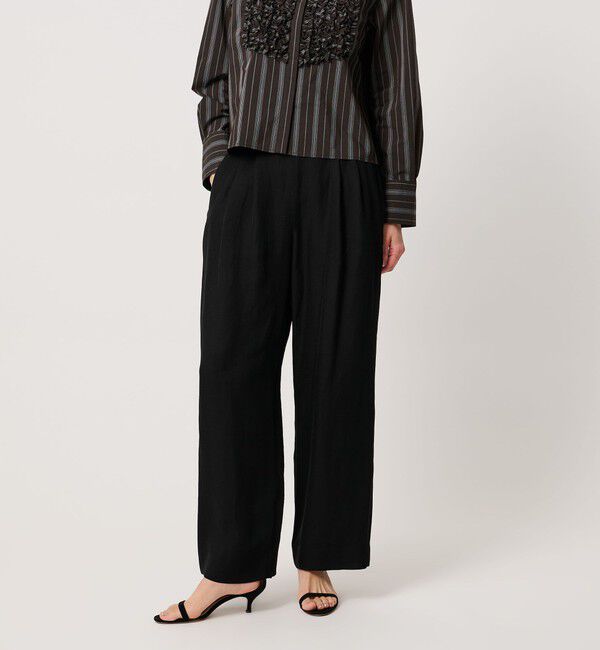 UNITED ARROWS「タック イージーパンツ ‐ウォッシャブル‐」|チノ|BLACK