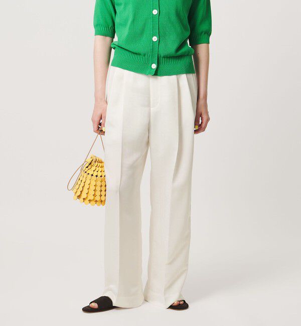 UNITED ARROWS「バンダナ 2タック ワイドパンツ ‐ウォッシャブル‐」|チノ|OFF WHITE