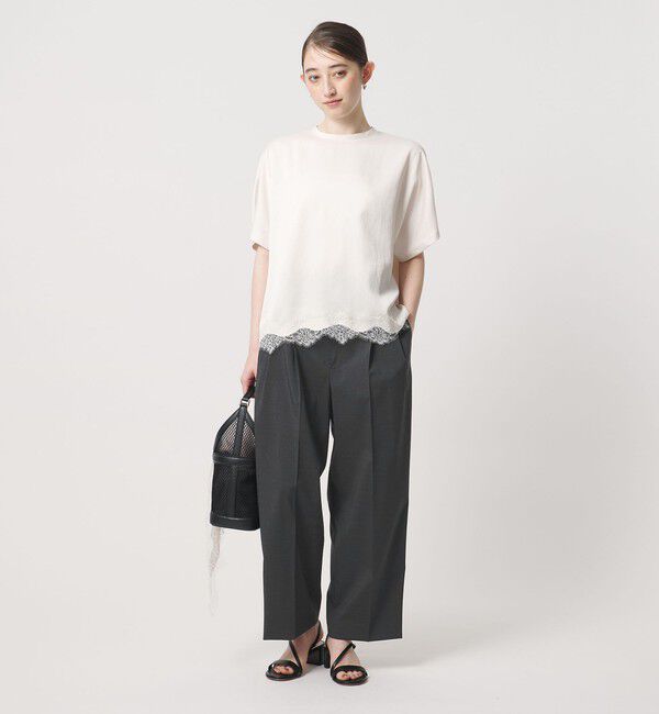 UNITED ARROWS「タック テーパード クロップド パンツ」|チノ|