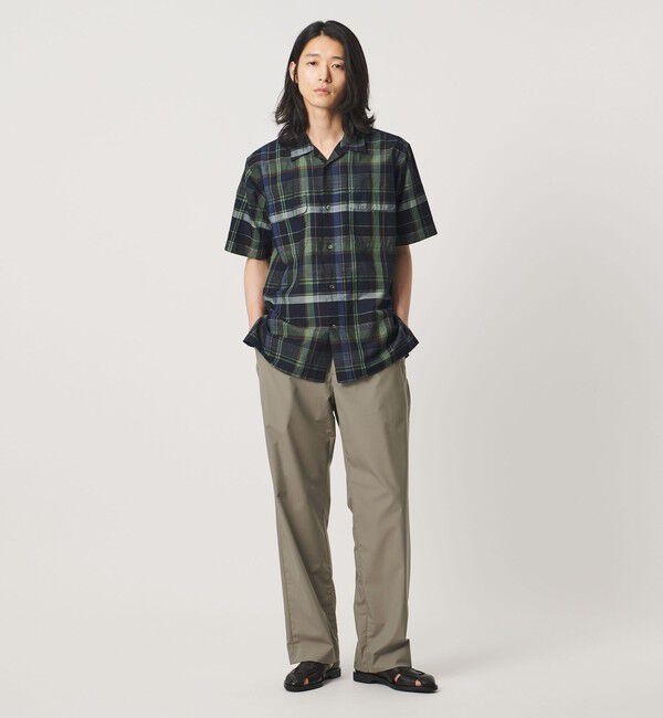 UNITED ARROWS「コットン/リネン ダークマドラスチェック オープンカラーシャツ」|シャツ・ブラウス|