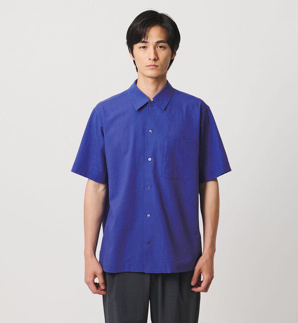UNITED ARROWS「ウール/ナイロン アルバトロス ワンピースカラー ショートスリーブシャツ」|シャツ・ブラウス|
