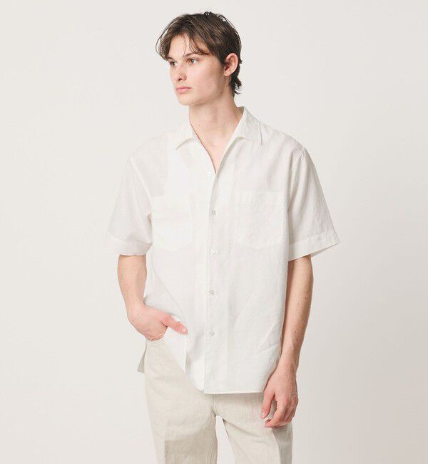 UNITED ARROWS「リネンキャンブリック ワンピースオープンカラーシャツ」|シャツ・ブラウス|WHITE
