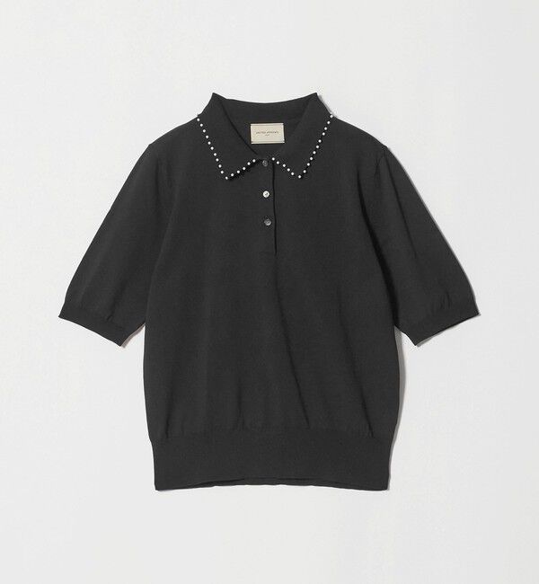 UNITED ARROWS「パールライク ポロニット ‐ウォッシャブル‐」|ニット・セーター|BLACK