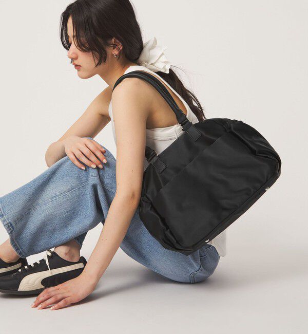 UNITED ARROWS green label relaxing「【WEB限定】2WAY Wジップ ボストン バッグ はっ水」|ボストンバッグ|BLACK
