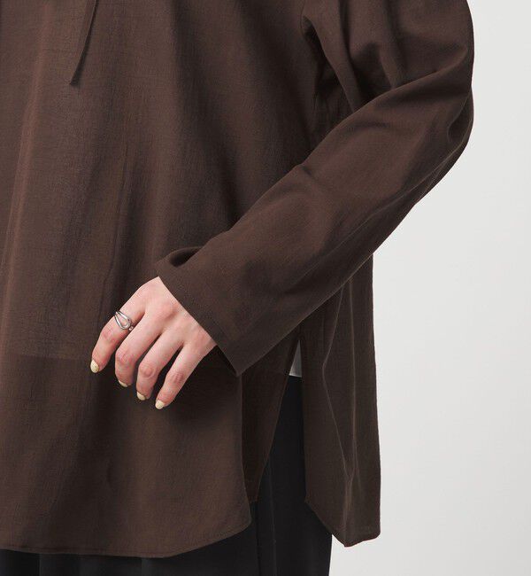 UNITED ARROWS green label relaxing「【WEB限定】＜at ease＞シアー スキッパー シャツ」|シャツ・ブラウス|