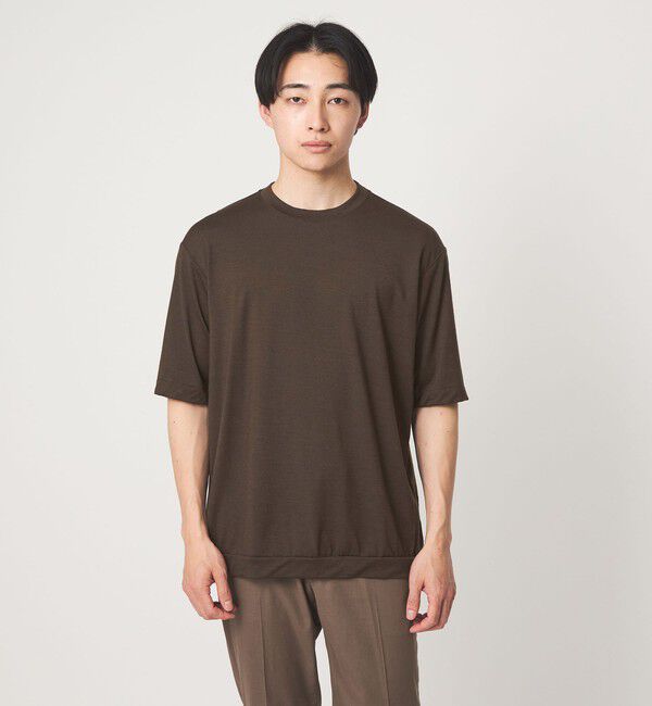UNITED ARROWS green label relaxing「ウールナイロン テーラード クルーネック Tシャツ ウールT」|Tシャツ・カットソー|DK.BROWN