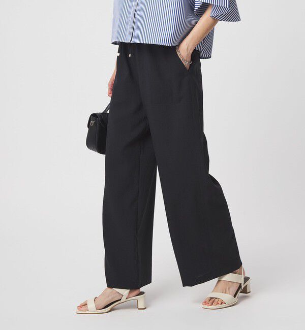 UNITED ARROWS green label relaxing「［size SHORT/TALLあり］ドライクロスパンツ ストレッチ 吸水速乾 通気性」|その他|BLACK