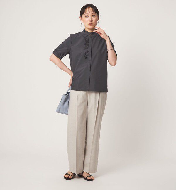 UNITED ARROWS green label relaxing「フリル ディテール ショートスリーブ ブラウス」|シャツ・ブラウス|