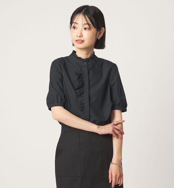 UNITED ARROWS green label relaxing「フリル ディテール ショートスリーブ ブラウス」|シャツ・ブラウス|