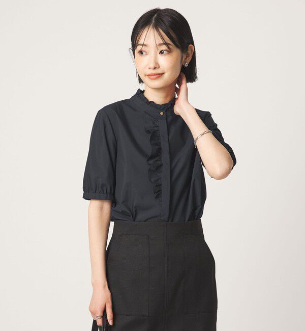 UNITED ARROWS green label relaxing「フリル ディテール ショートスリーブ ブラウス」|シャツ・ブラウス|