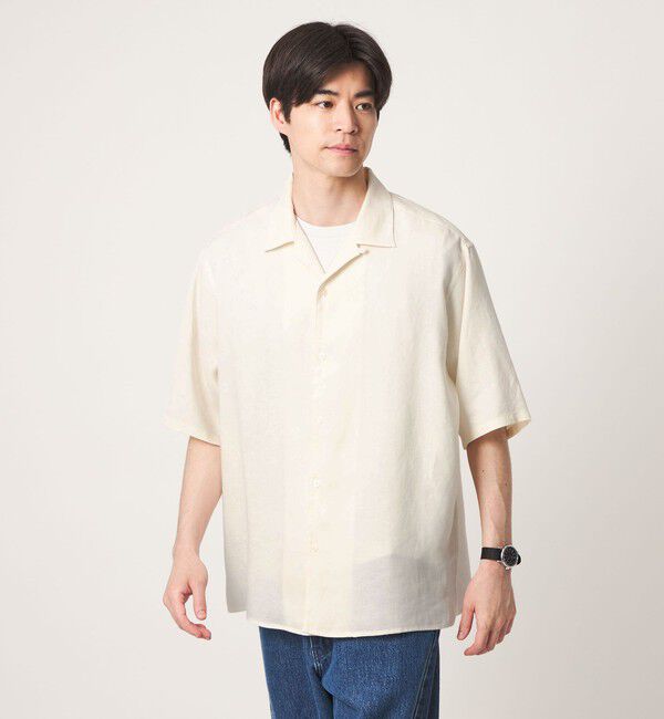 UNITED ARROWS green label relaxing「リネン ポプリン オープンカラー 半袖 シャツ」|シャツ・ブラウス|