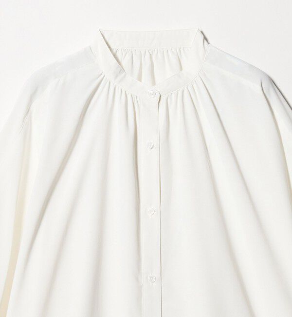 UNITED ARROWS green label relaxing「【WEB限定】＜at ease＞ノーカラー ギャザー ブラウス UVカット 通気性」|シャツ・ブラウス|