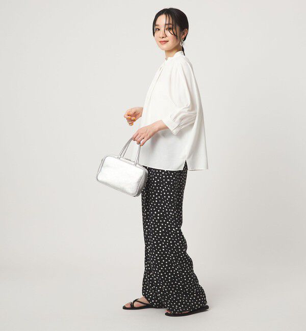 UNITED ARROWS green label relaxing「【WEB限定】＜at ease＞ノーカラー ギャザー ブラウス UVカット 通気性」|シャツ・ブラウス|
