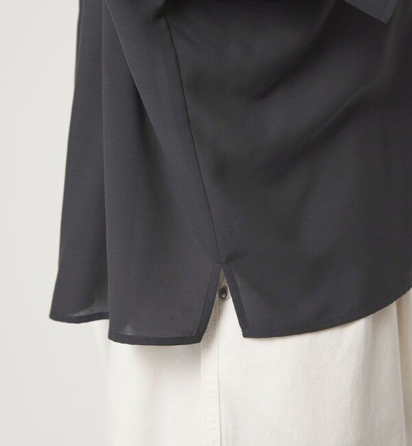 UNITED ARROWS green label relaxing「【WEB限定】＜at ease＞ノーカラー ギャザー ブラウス UVカット 通気性」|シャツ・ブラウス|