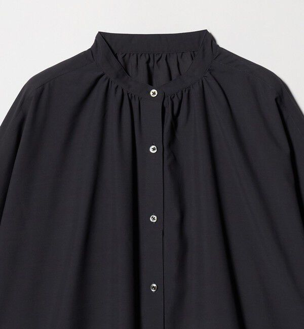 UNITED ARROWS green label relaxing「【WEB限定】＜at ease＞ノーカラー ギャザー ブラウス UVカット 通気性」|シャツ・ブラウス|