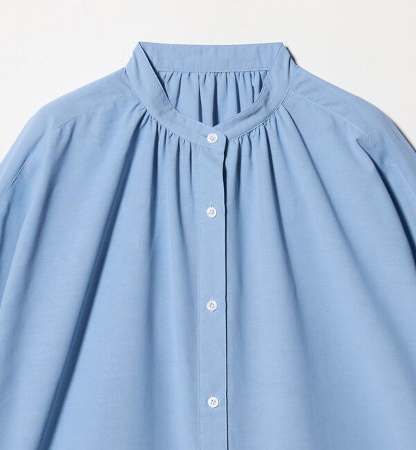UNITED ARROWS green label relaxing「【WEB限定】＜at ease＞ノーカラー ギャザー ブラウス UVカット 通気性」|シャツ・ブラウス|