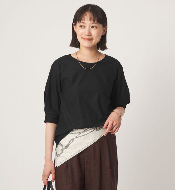 UNITED ARROWS green label relaxing「フォルム スリーブ Tシャツ」|Tシャツ・カットソー|BLACK