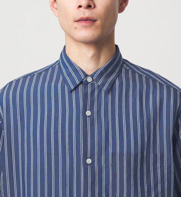 UNITED ARROWS green label relaxing「フィブリル ストライプ ジャストルーズ 半袖 シャツ」|シャツ・ブラウス|