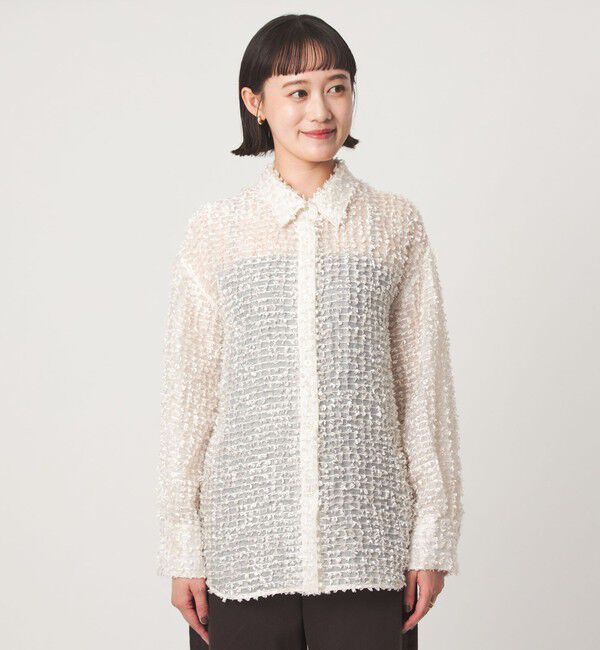 UNITED ARROWS green label relaxing「シアー ジャガード シャツ」|シャツ・ブラウス|