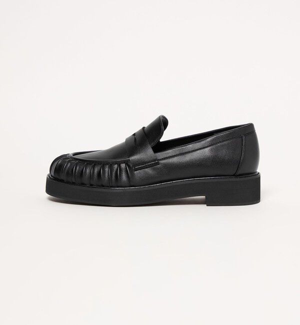 EMMEL REFINES「＜EMMEL REFINES＞EM プラットフォーム ギャザー ローファー」|その他|BLACK