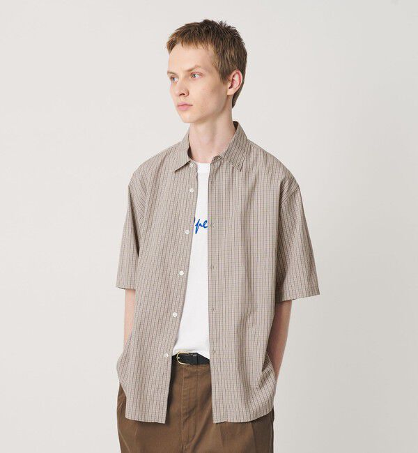 BEAUTY&YOUTH UNITED ARROWS「チェック ショートスリーブ レギュラー シャツ FORM型」|シャツ・ブラウス|BEIGE