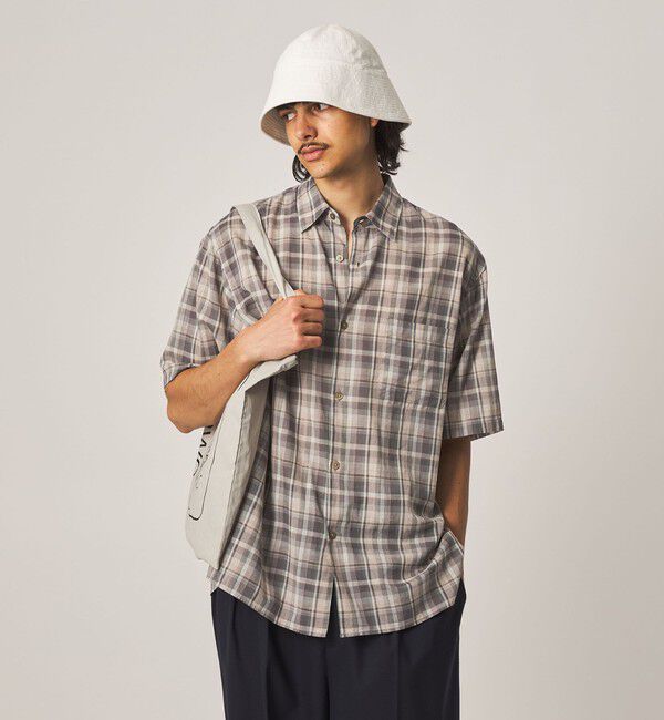 STEVEN ALAN「＜Steven Alan＞ マドラスチェック レギュラーカラー ショートスリーブ シャツ BOX」|シャツ・ブラウス|