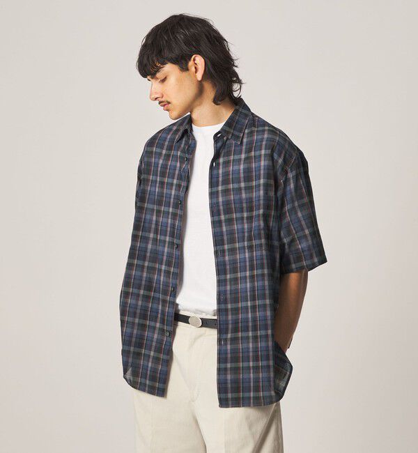 STEVEN ALAN「＜Steven Alan＞ マドラスチェック レギュラーカラー ショートスリーブ シャツ BOX」|シャツ・ブラウス|