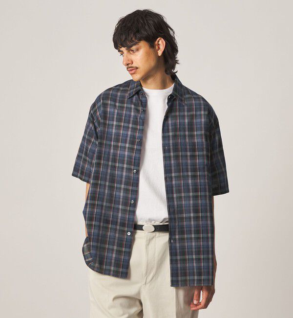 STEVEN ALAN「＜Steven Alan＞ マドラスチェック レギュラーカラー ショートスリーブ シャツ BOX」|シャツ・ブラウス|