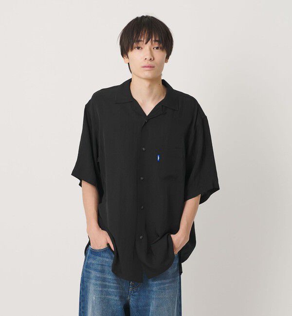 NICE WEATHER「＜NICE WEATHER＞サテン ショートスリーブシャツ」|シャツ・ブラウス|